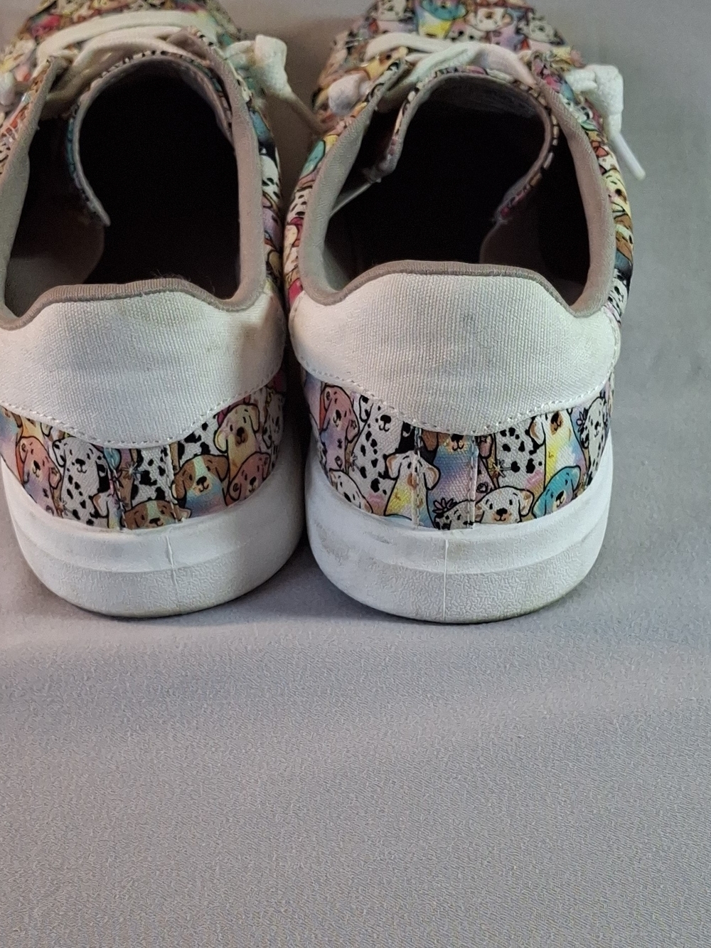 Skechers Women's Pastel Multicolor Dog-Print Sneakers with White Laces - Picture 4 of 7
